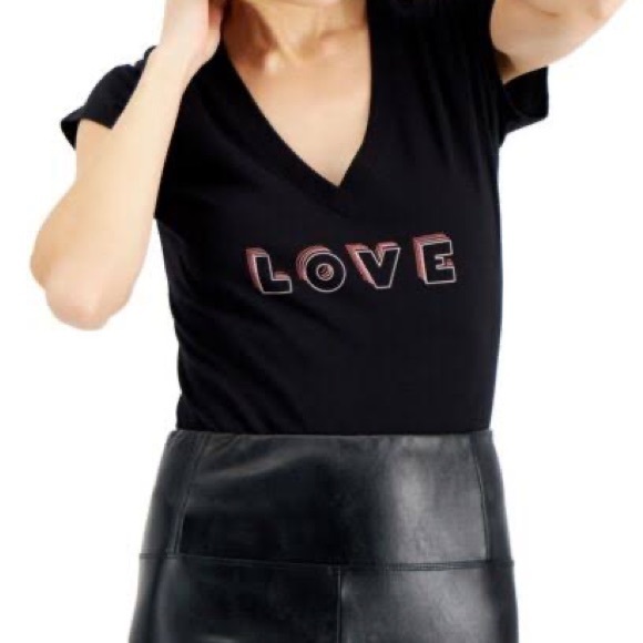 INC International Concepts Black Cotton Love
Graphic-Print T-Shirt Size Large - Picture 2 of 8